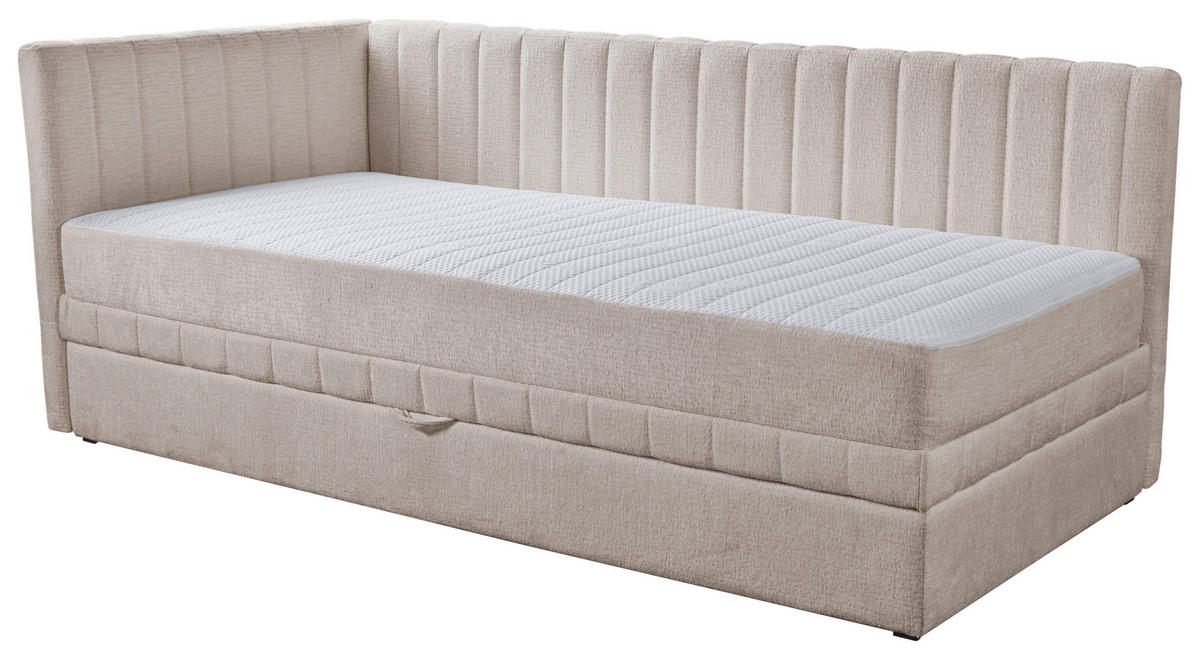 SCHLAFSOFA in Struktur Hellbraun  - Hellbraun/Schwarz, Design, Holz/Holzwerkstoff (212/83/99cm) - MID.YOU