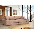BIGSOFA Struktur, Bouclé Rotbraun  - Rotbraun/Greige, MODERN, Kunststoff/Textil (240/76/125cm) - Landscape