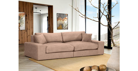 BIGSOFA Struktur, Bouclé Rotbraun  - Rotbraun/Greige, MODERN, Kunststoff/Textil (240/76/125cm) - Landscape