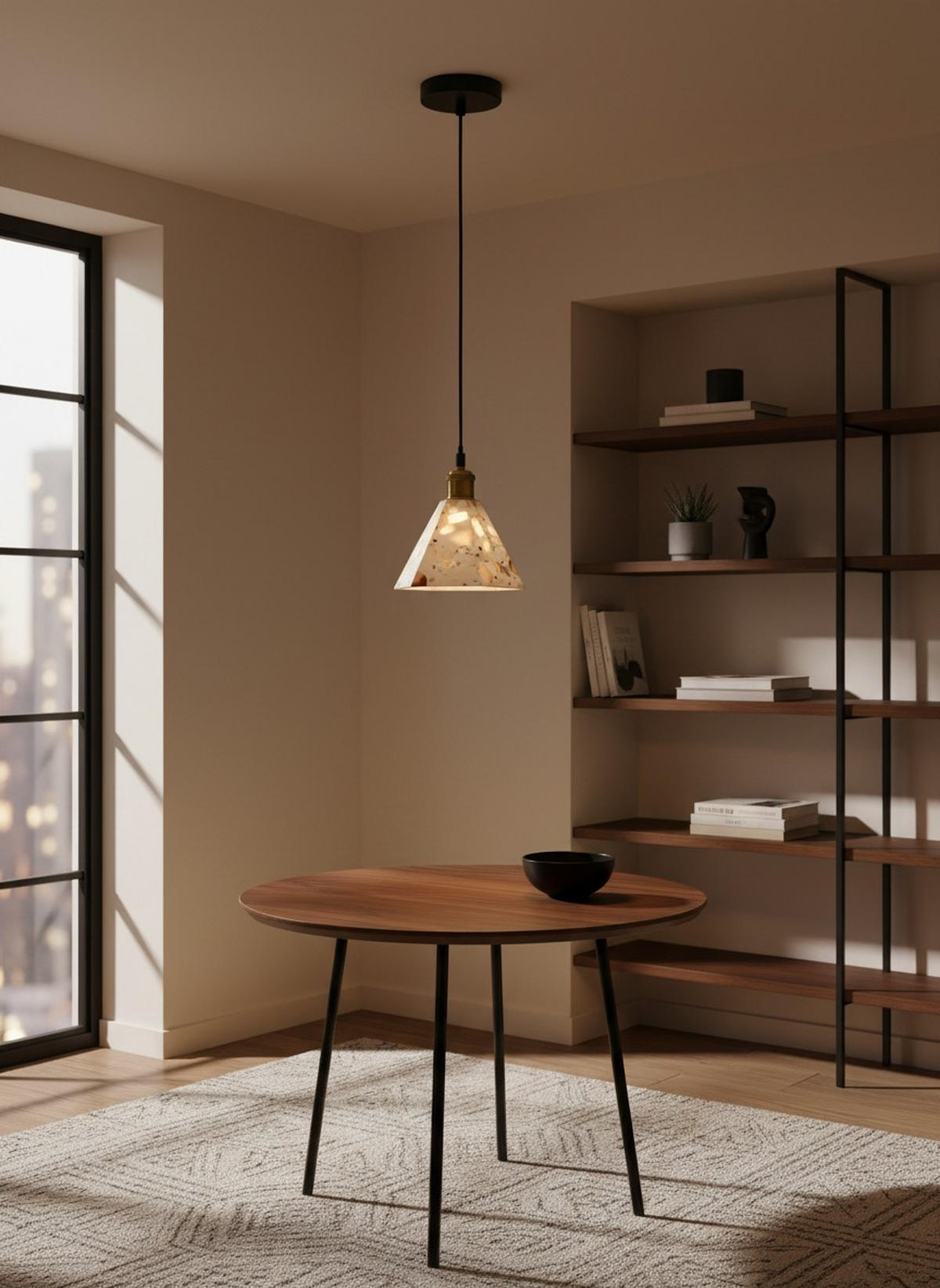 HÄNGELEUCHTE 17/120 cm  - Beige, Design, Stein/Metall (17/120cm) - Collet's Monde