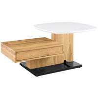 COUCHTISCH 110/70/47.5-66.5 cm quadratisch Schwarz, Weiß, Eichefarben  - Eichefarben/Schwarz, Design, Holzwerkstoff/Metall (110/70/47.5-66.5cm) - MID.YOU