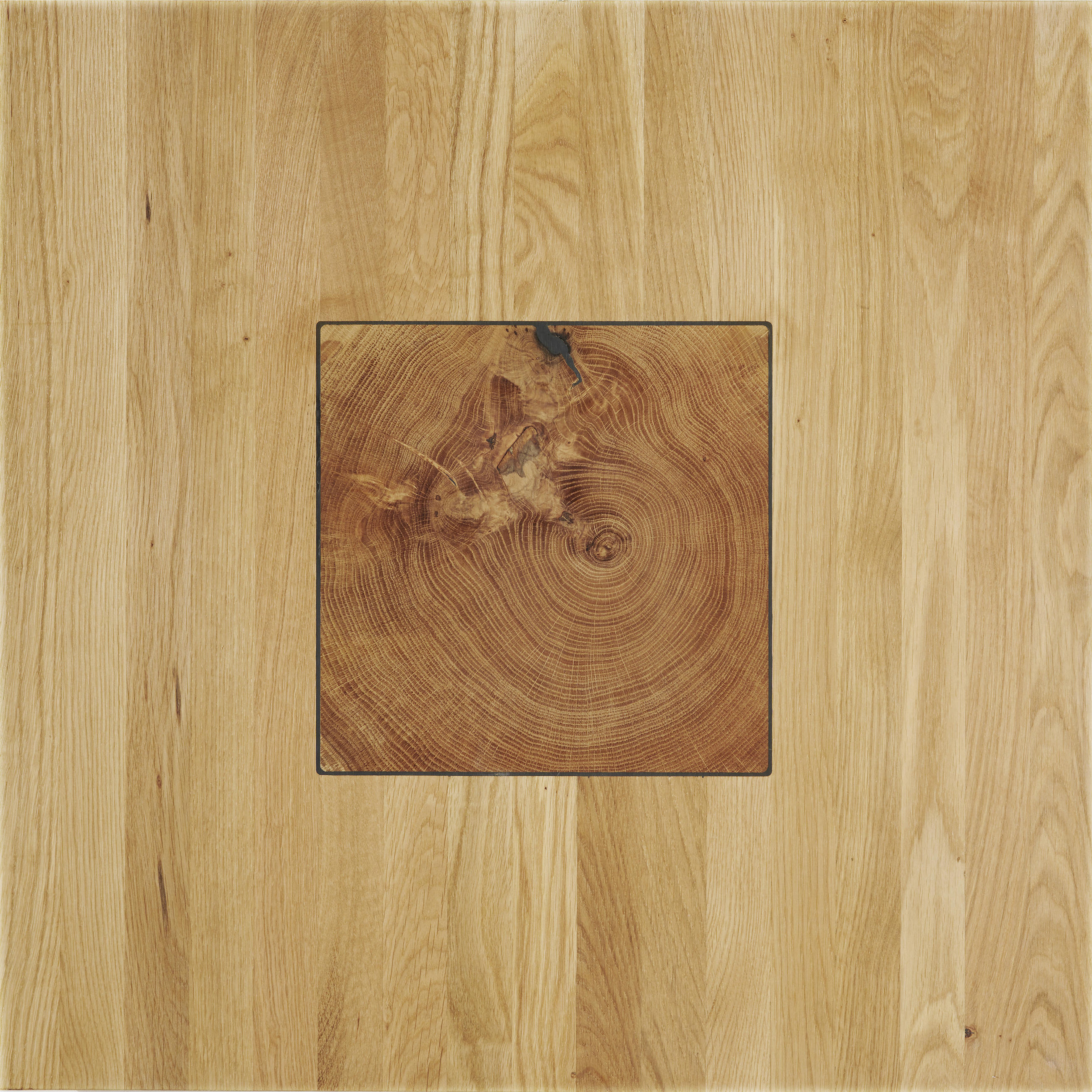 COUCHTISCH Wildeiche massiv, vollmassiv, Hartholz 65/65/41 cm quadratisch  - Schwarz, Design, Holz/Metall (65/65/41cm) - Johann Jakob