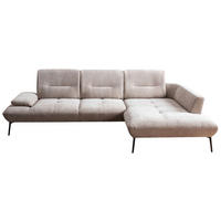 ECKSOFA  in Chenille Taupe  320/190 cm  - Taupe/Schwarz, Design, Textil/Metall (320/190cm) - Moderano
