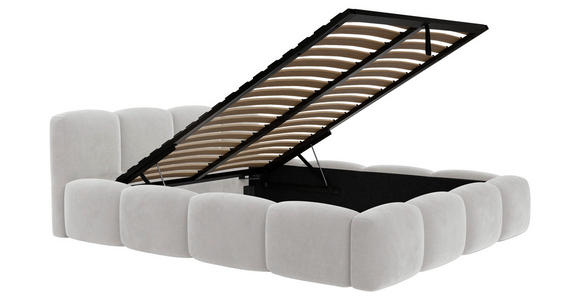 POLSTERBETT Lattenrost, Bettkasten Weiß 180/200 cm - Schwarz/Weiß, Design, Holz/Textil (180/200cm) - Carryhome