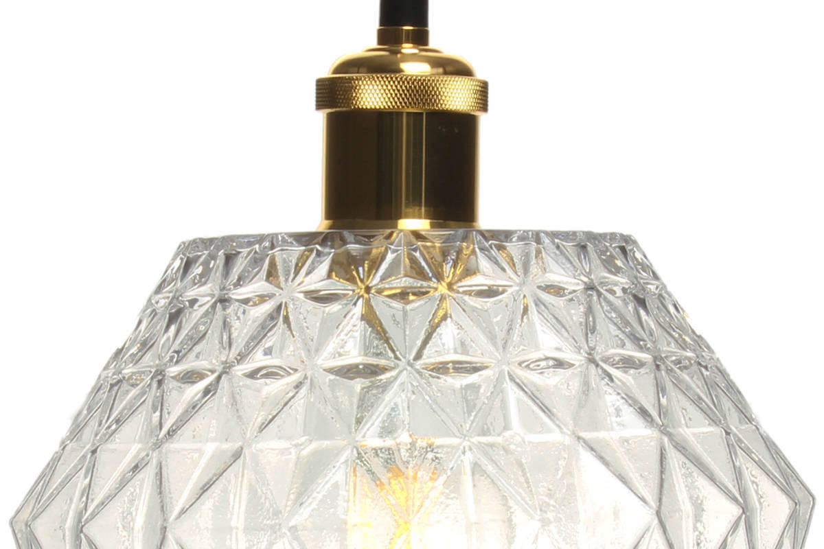 HÄNGELEUCHTE  20/27/20 cm   - Klar/Goldfarben, Trend, Glas (20/27/20cm) - Kayoom