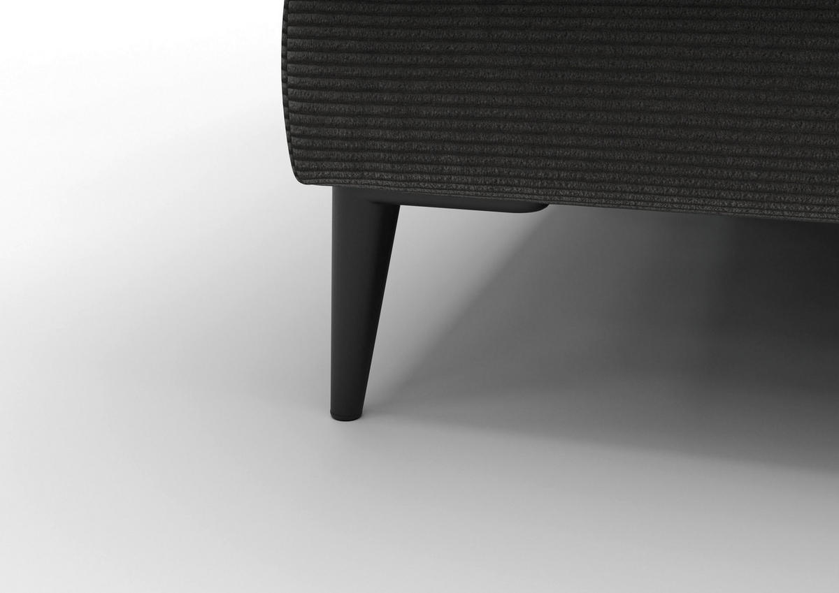 WOHNLANDSCHAFT Badia Base Anthrazit Feincord  - Anthrazit/Schwarz, Design, Textil/Metall (177/376/177cm) - Dieter Knoll