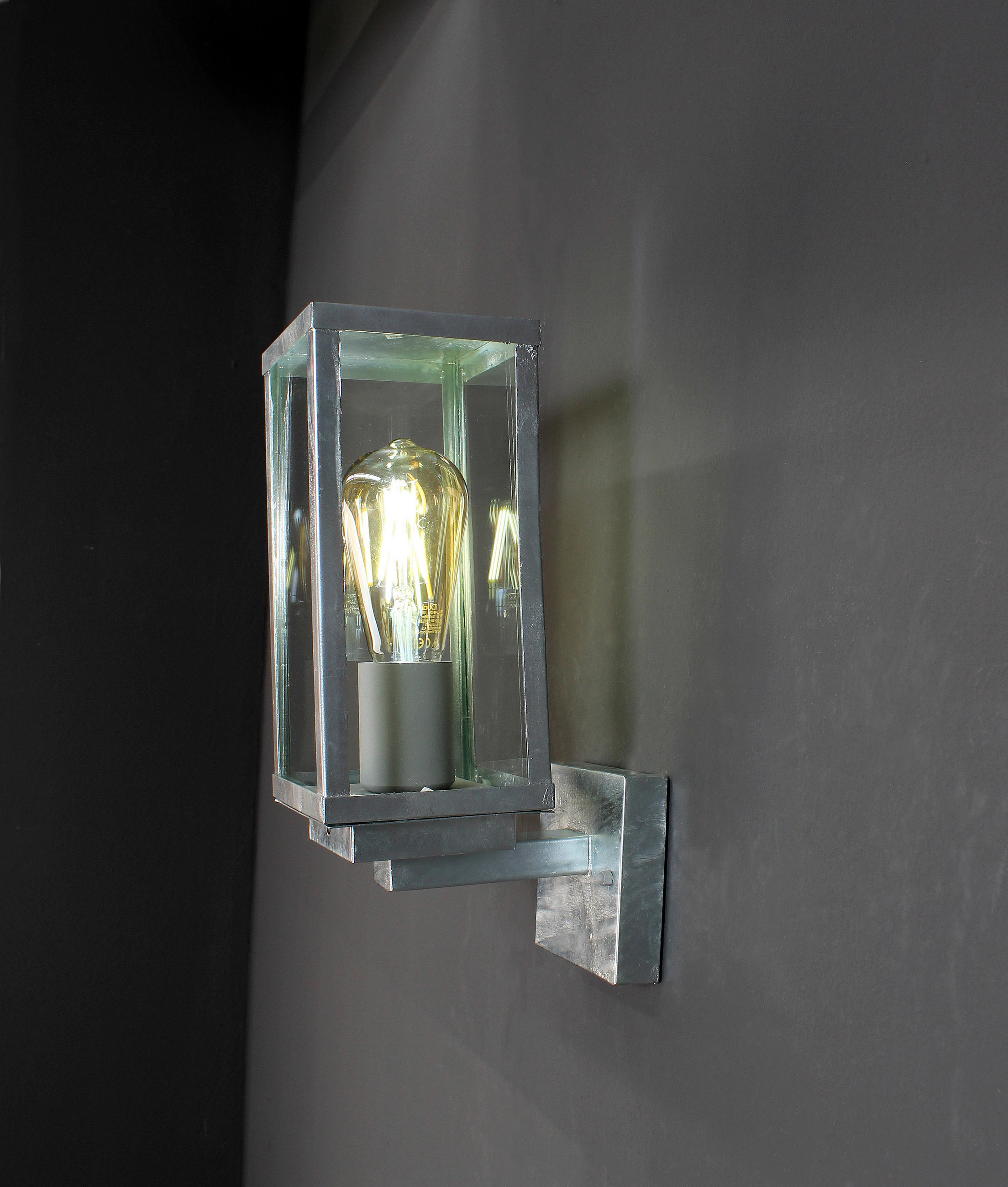 AUßENWANDLEUCHTE   - Klar/Zinkfarben, Basics, Glas/Metall (37,0/16,0/11,0cm)