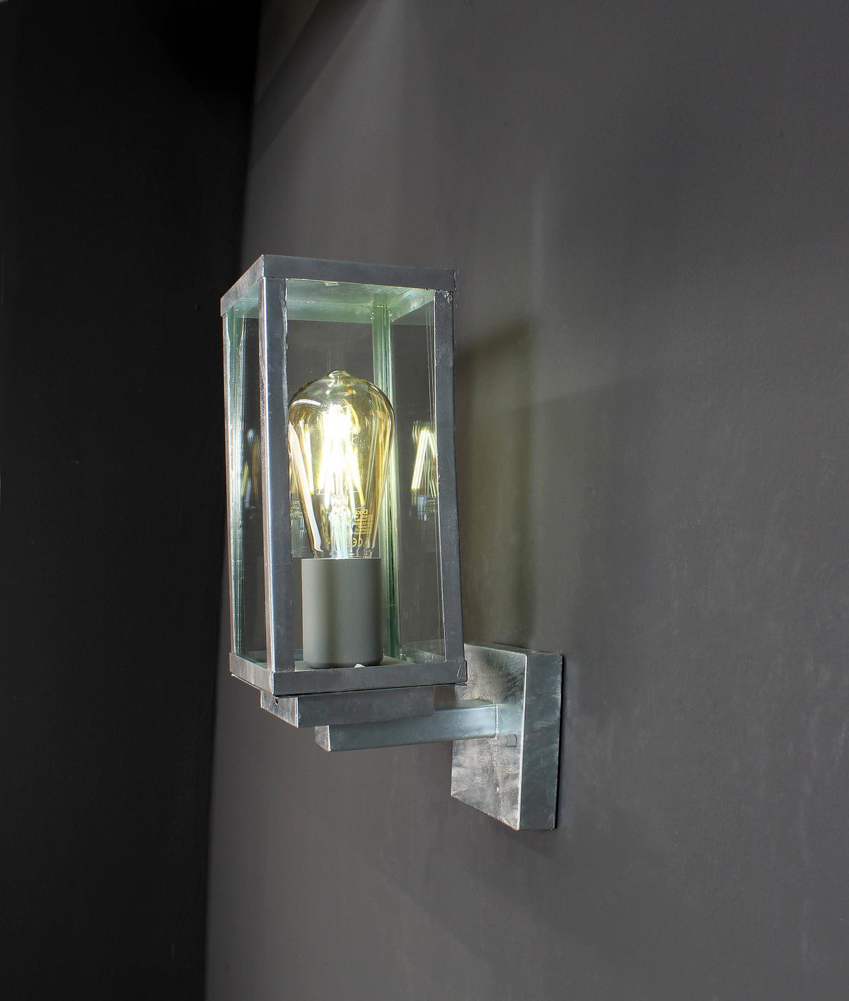 AUßENWANDLEUCHTE   - Klar/Zinkfarben, Basics, Glas/Metall (37,0/16,0/11,0cm)