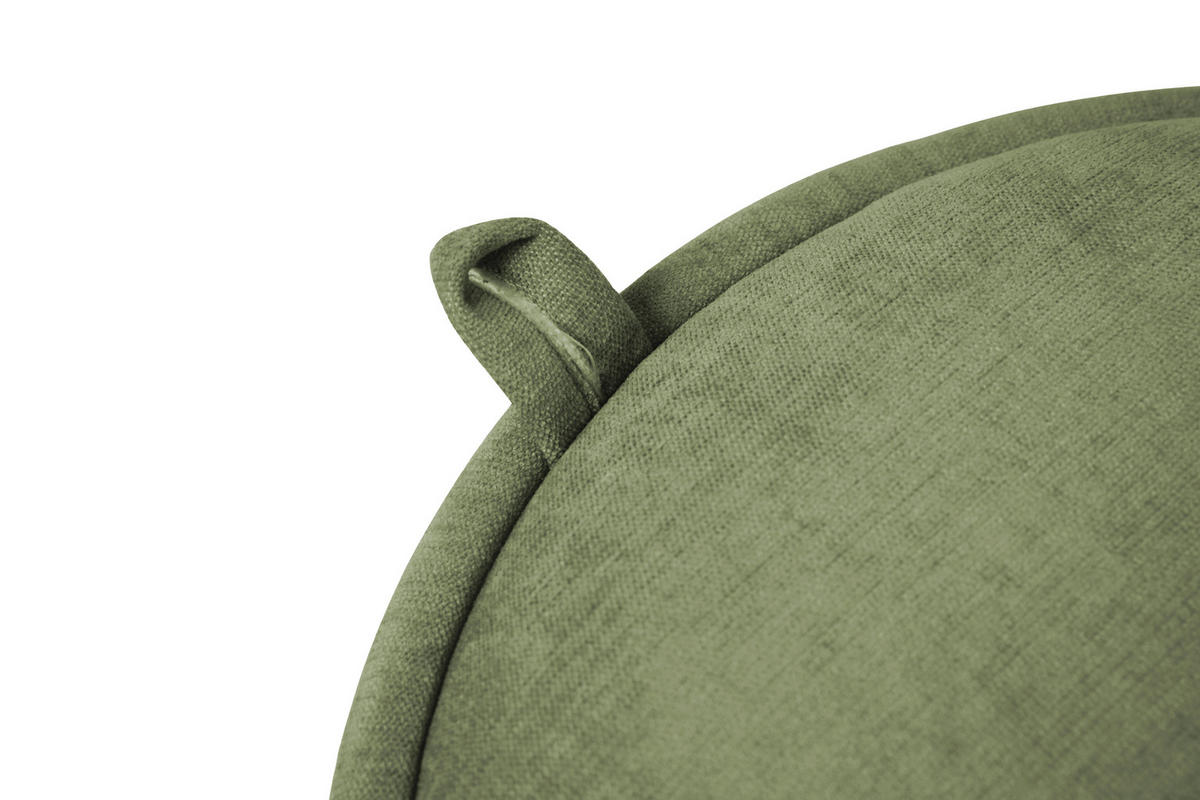 HOCKER Vliesstoff, Leinenoptik Grün  - Eichefarben/Grün, Basics, Textil/Metall (39/44/39cm) - Xora