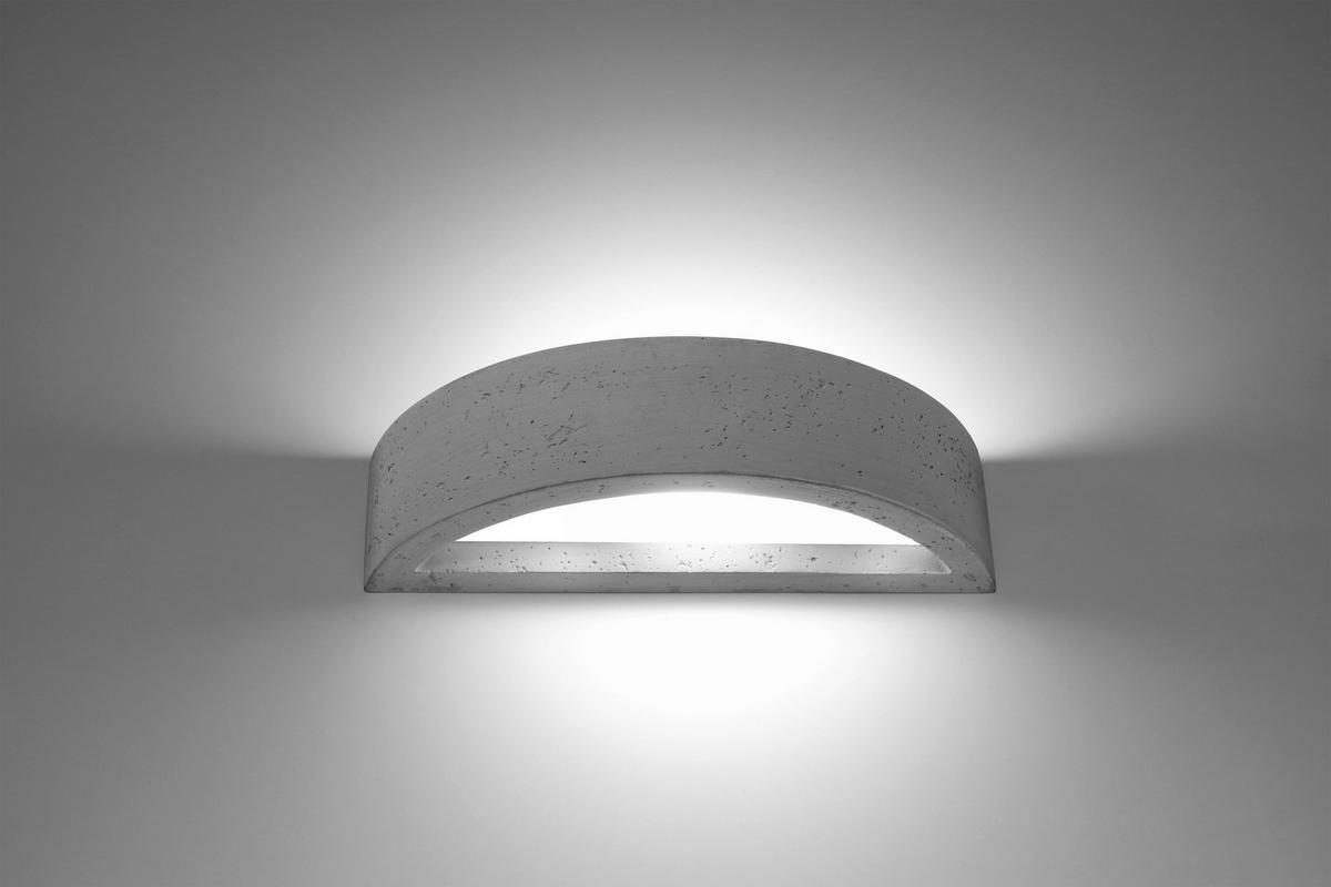 WANDLEUCHTE Atena 40/14.5/10 cm   - Hellgrau, KONVENTIONELL, Stein (40/14.5/10cm)