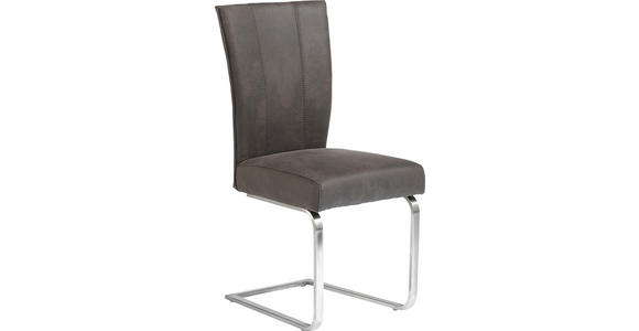 SCHWINGSTUHL in Metall, Textil Anthrazit, Edelstahlfarben - Edelstahlfarben/Anthrazit, Design, Textil/Metall (42/99/57cm) - Valnatura