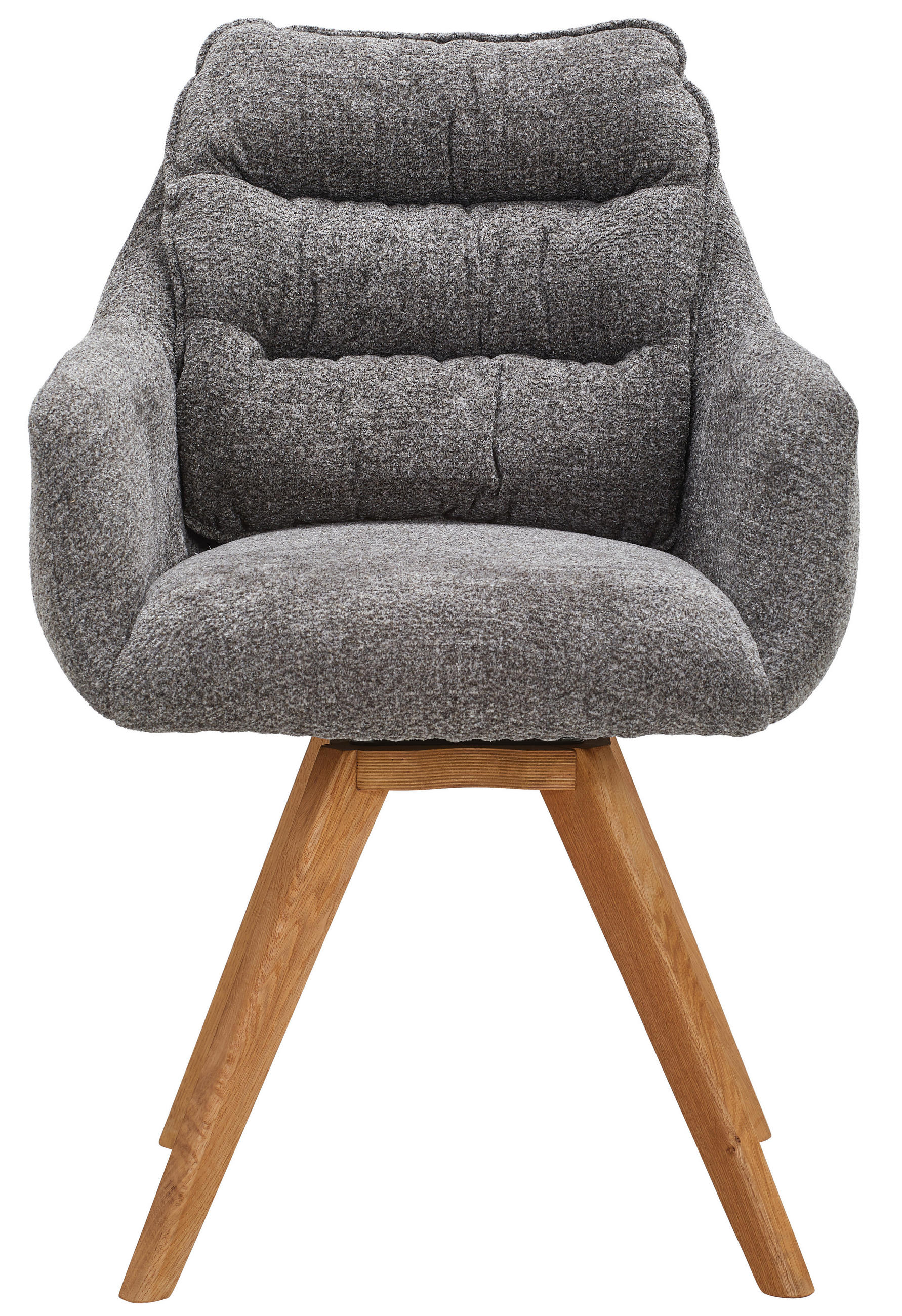 ARMLEHNSTUHL  in Chenille  - Eichefarben/Anthrazit, KONVENTIONELL, Holz/Textil (59/86/69,5cm) - Linea Natura