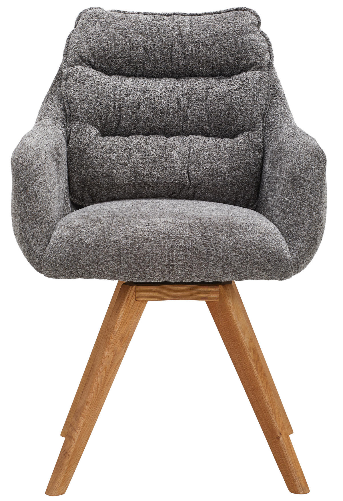ARMLEHNSTUHL  in Chenille  - Eichefarben/Anthrazit, KONVENTIONELL, Holz/Textil (59/86/69,5cm) - Linea Natura