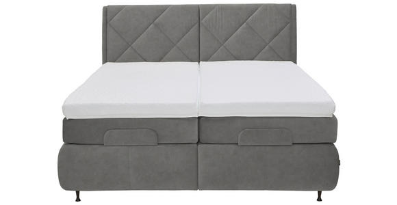 BOXSPRINGBETT 180/200 cm  in Grau  - Schwarz/Grau, KONVENTIONELL, Textil/Metall (180/200cm) - Dieter Knoll