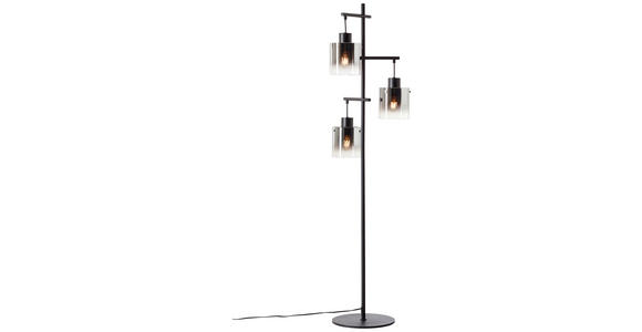 STEHLEUCHTE Simonis 46/152 cm Modern  - Schwarz/Grau, Design, Glas/Metall (46/152cm) - Dieter Knoll