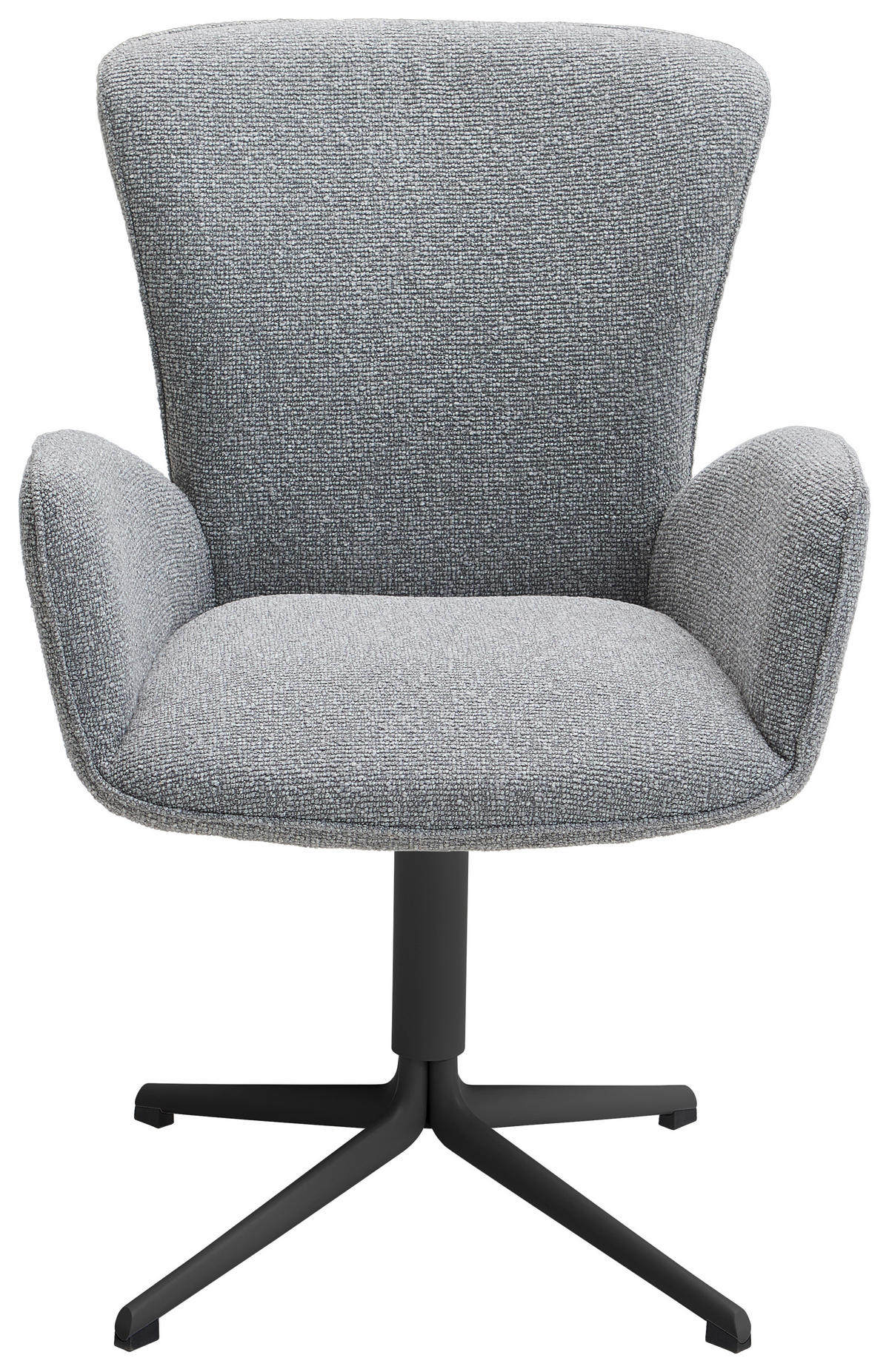 ARMLEHNSTUHL  in Eisen Jacquard, Flachgewebe  - Schwarz/Grau, Design, Textil/Metall (63/92/63cm) - Valdera