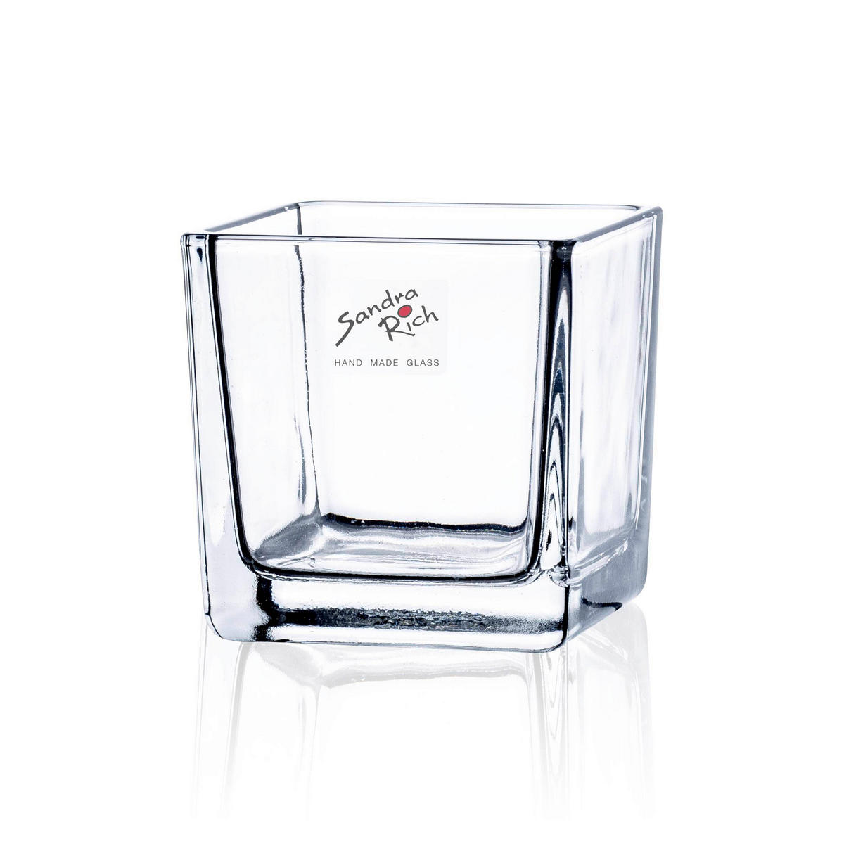 ÜVEG TEAMÉCSESTARTÓ - áttetsző, Basics, Üveg (8/8/8cm) - Ambia Home