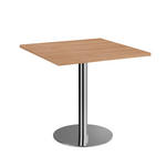 KONFERENZTISCH 80/80/75,5 cm  - Chromfarben/Nussbaumfarben, KONVENTIONELL, Holzwerkstoff/Metall (80/80/75,5cm) - Venda