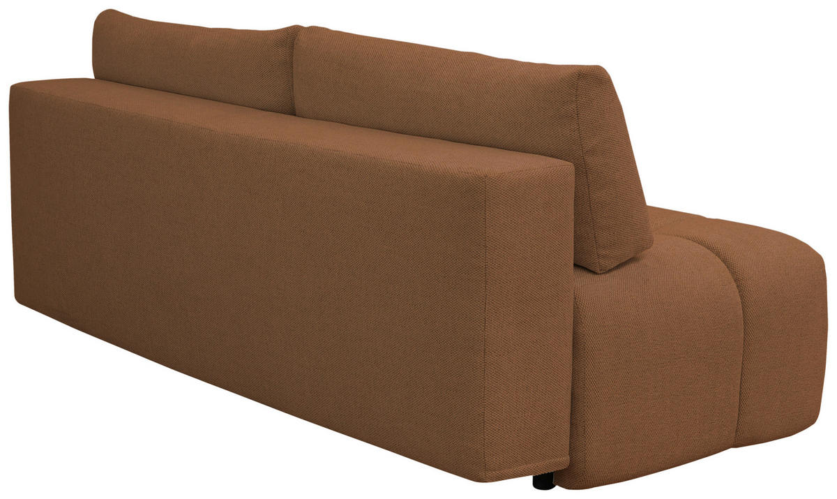 BOXSPRINGSOFA in Chenille Rostfarben  - Rostfarben/Schwarz, MODERN, Kunststoff/Textil (210/72/105cm) - Cantus