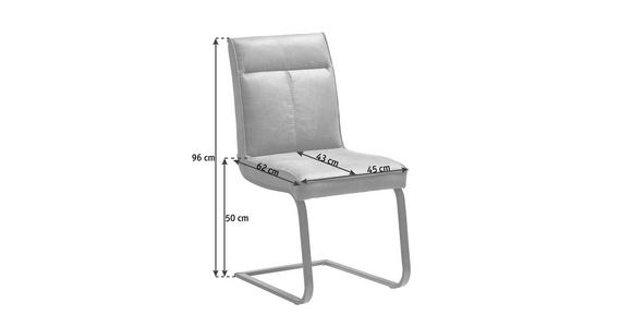 SCHWINGSTUHL  in Eisen Mikrofaser  - Hellbraun, KONVENTIONELL, Textil/Metall (45/96/62cm) - Moderano