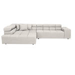 ECKSOFA in Flachgewebe Beige  213/317 cm  - Beige/Schwarz, Design, Kunststoff/Textil (213/317cm) - Hom`in