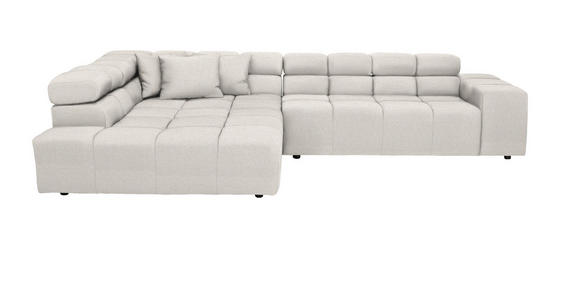 ECKSOFA in Flachgewebe Beige  213/317 cm  - Beige/Schwarz, Design, Kunststoff/Textil (213/317cm) - Hom`in