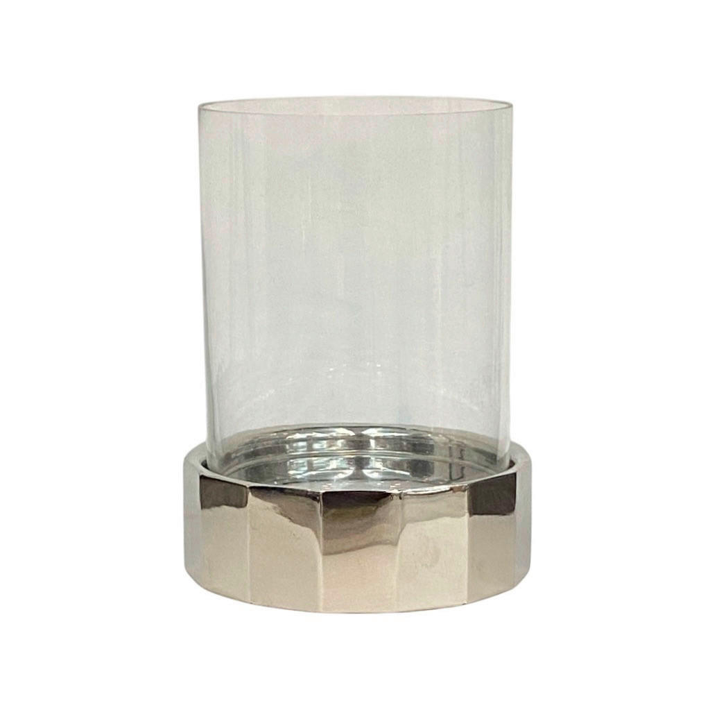 WINDLICHT Silberfarben 15/20 cm  - Silberfarben, Design, Glas/Metall (15/20cm) - Ambia Home