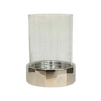 WINDLICHT Silberfarben 15/20 cm  - Silberfarben, Design, Glas/Metall (15/20cm) - Ambia Home