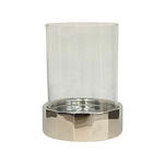 WINDLICHT Silberfarben 15/20 cm  - Silberfarben, Design, Glas/Metall (15/20cm) - Ambia Home