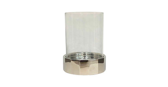 WINDLICHT Silberfarben 15/20 cm  - Silberfarben, Design, Glas/Metall (15/20cm) - Ambia Home
