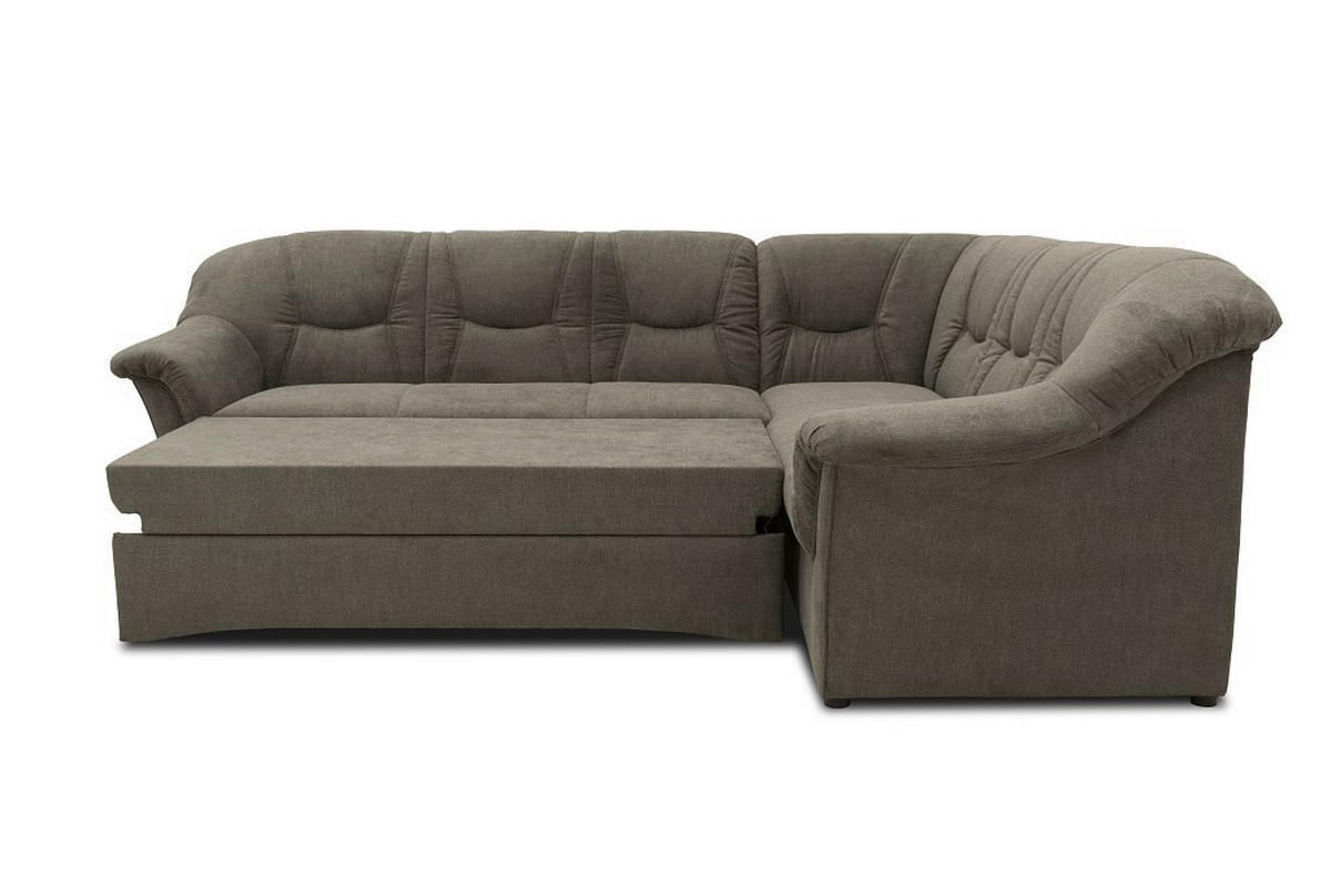 ECKSOFA Greige Mikrofaser  - Greige/Schwarz, KONVENTIONELL, Kunststoff/Textil (240/190cm) - MID.YOU