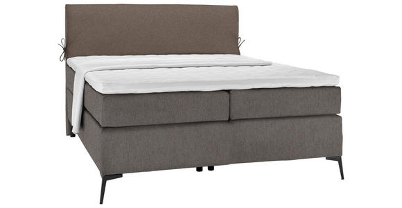 BOXSPRINGBETT 120/200 cm  in Braun, Grau  - Schwarz/Braun, Design, Textil/Metall (120/200cm) - Hom`in