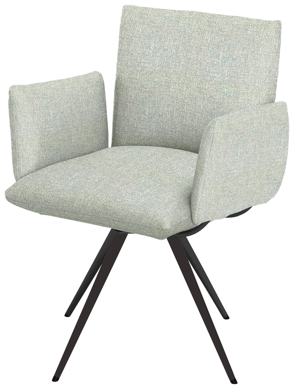 ARMLEHNSTUHL  Lederauswahl, Stoffauswahl Webstoff  - Anthrazit/Hellgrün, Natur, Textil/Metall (72/90/65cm) - Venjakob