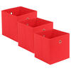 FALTBOX 3er Set - Rot/Silberfarben, Design, Karton/Textil (32/32/32cm) - Carryhome