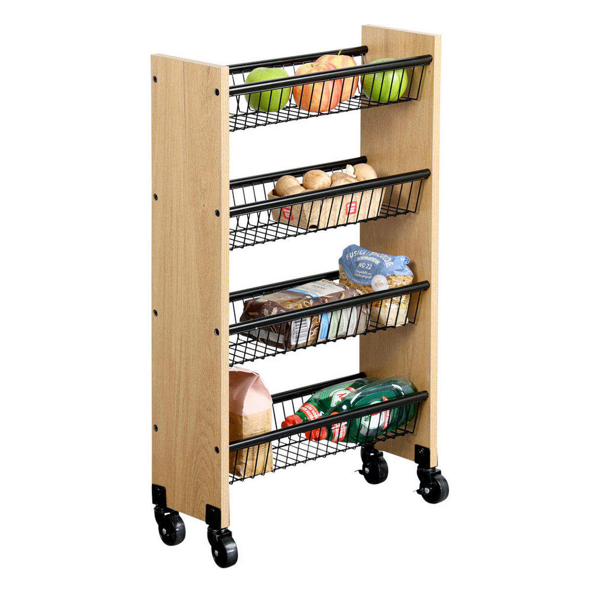 SERVIERWAGEN Braun, Schwarz  - Schwarz/Braun, Trend, Holzwerkstoff/Metall (45/17/77cm) - Kesper