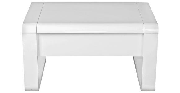 COUCHTISCH 115/60/45-71 cm rechteckig Weiß Hochglanz - Weiß Hochglanz/Weiß, Design, Holzwerkstoff/Metall (115/60/45-71cm) - Hom`in