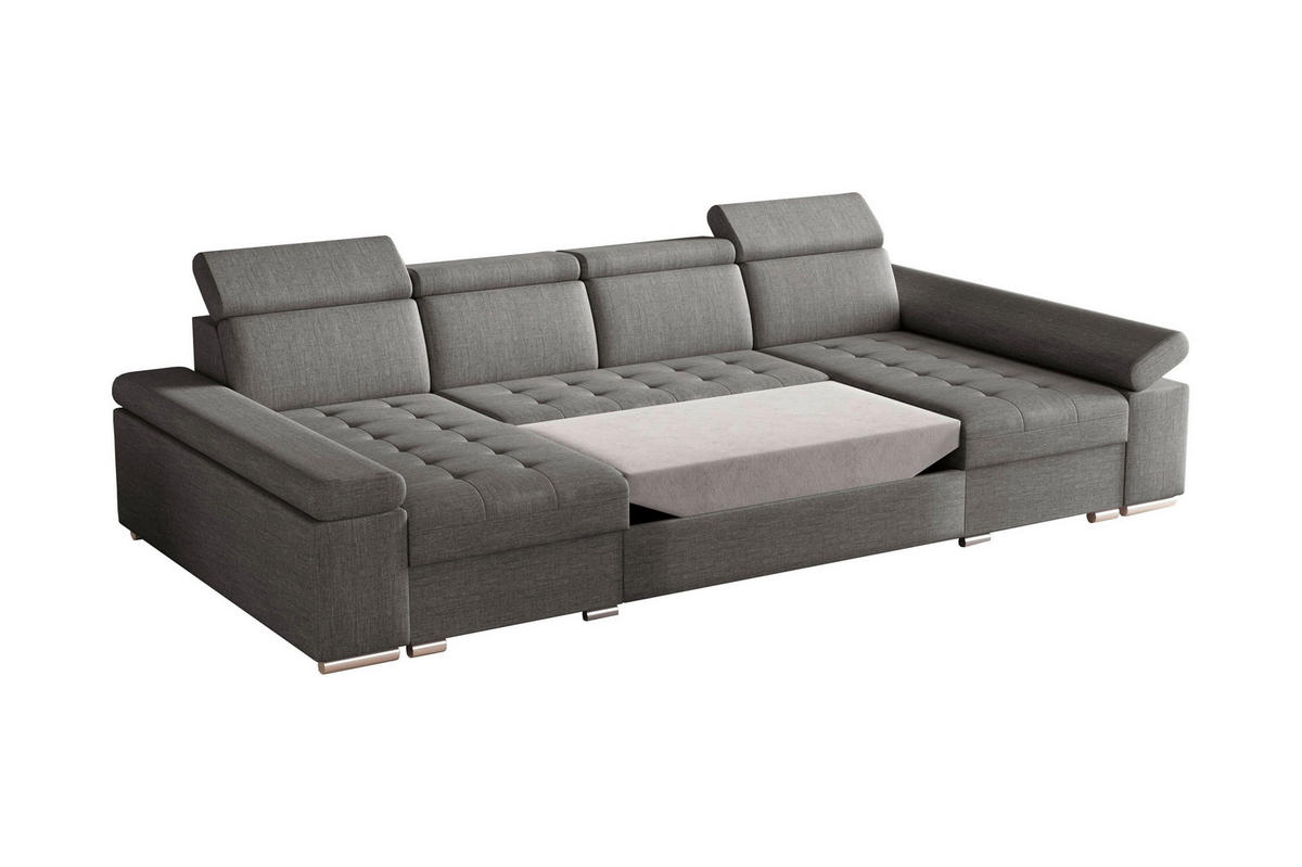 WOHNLANDSCHAFT TORONTO U Grau Webstoff  - Silberfarben/Grau, Design, Textil (168/330/168cm) - MID.YOU