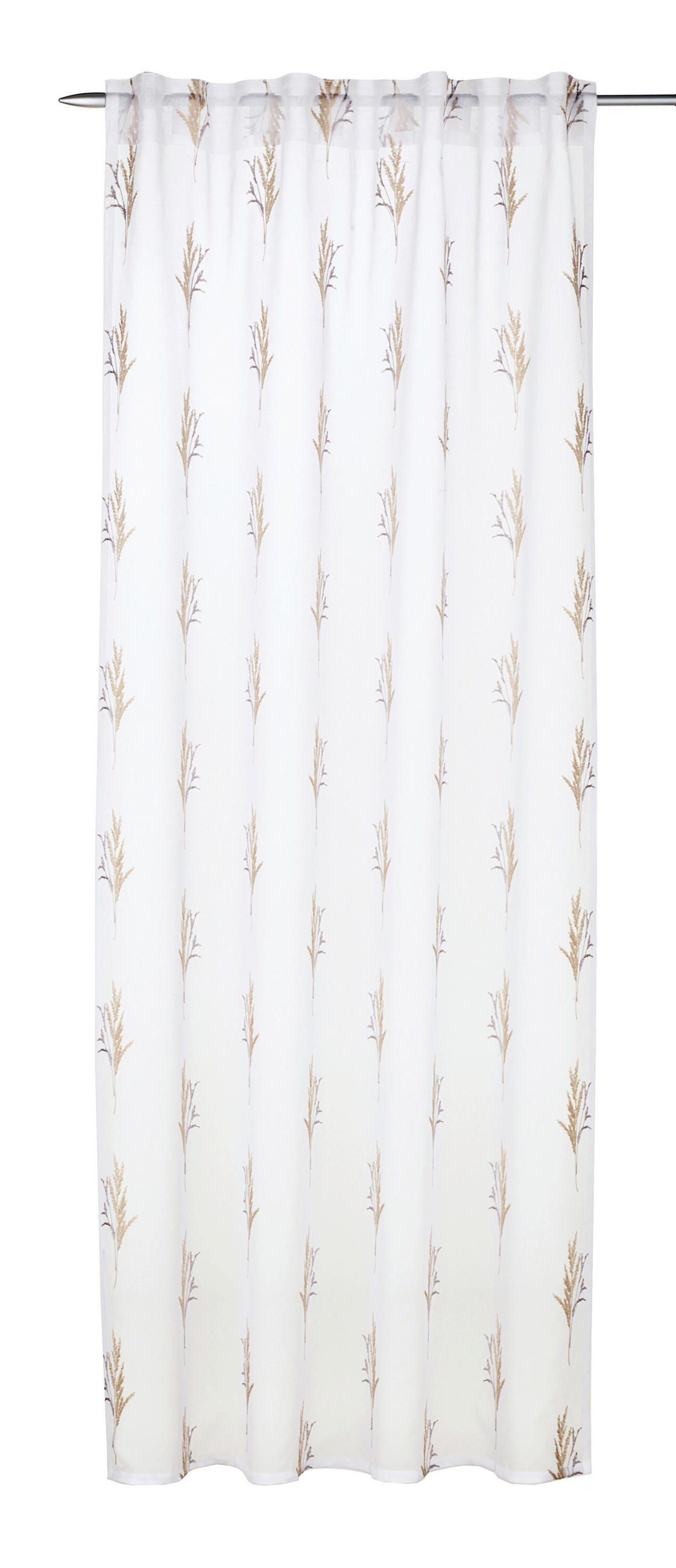 SCHLAUFENSCHAL  halbtransparent  135/245 cm   - Beige/Weiß, Basics, Textil (135/245cm)