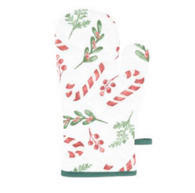 EDÉNYFOGÓ KESZTYŰ krémszínű, zöld, piros  - krémszínű/piros, Basics, textil (17/30cm) - X-Mas