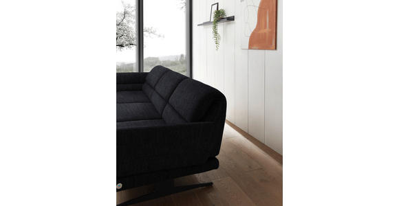 ECKSOFA  in Flachgewebe Schwarz  176-217/279-327 cm  - Schwarz, Design, Textil/Metall (176-217/279-327cm) - Dieter Knoll