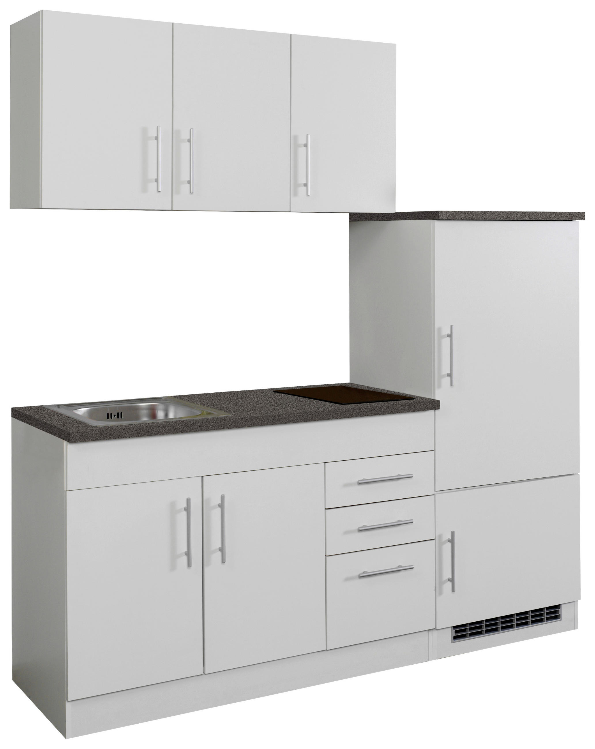 KÜCHENBLOCK 180 cm   in Weiss  - Chromfarben/Weiss, Modern, Holzwerkstoff/Metall (180cm) - Held