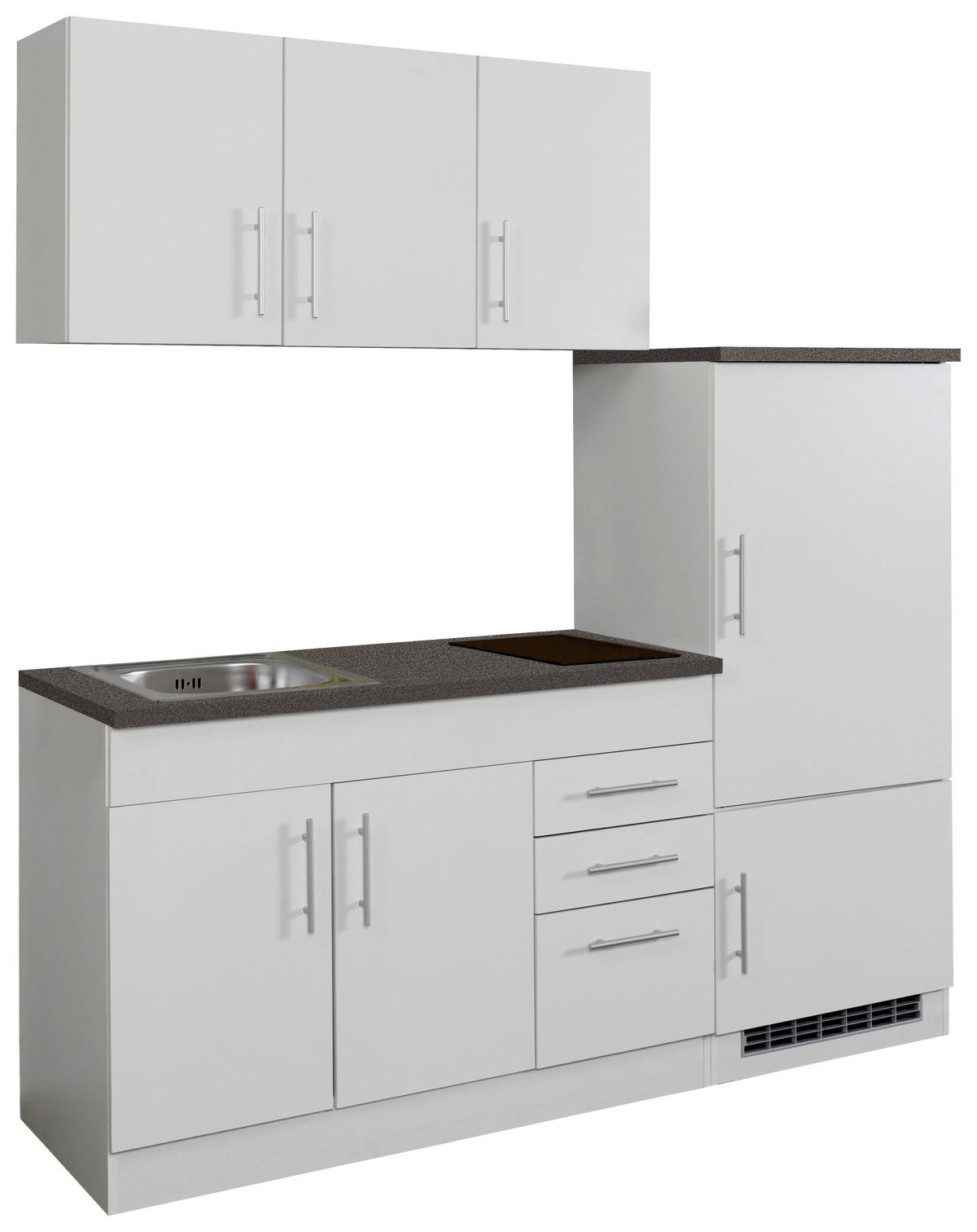 KÜCHENBLOCK 180 cm   in Weiss  - Chromfarben/Weiss, Modern, Holzwerkstoff/Metall (180cm) - Held