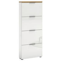 SCHUHKIPPER  in 65/162/19 cm  - Eichefarben/Weiß Hochglanz, Design, Holzwerkstoff/Kunststoff (65/162/19cm) - Xora