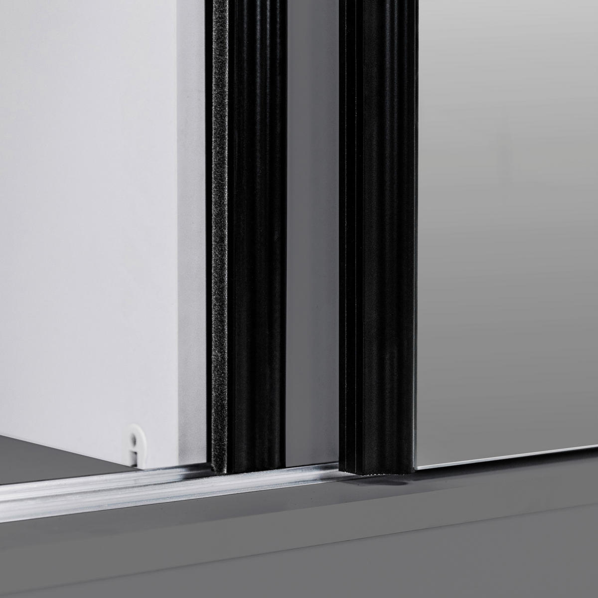 SCHIEBETÜRENSCHRANK 150/215/59,5 cm 3-türig  - Schwarz/Graphitfarben, MODERN, Holzwerkstoff/Metall (150/215/59,5cm) - MID.YOU