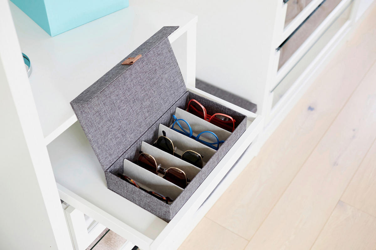 BRILLENBOX - Grau, Basics, Karton/Textil (30/17/6cm) - Store It