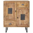 KOMMODE in 80/100/40 cm - Hellbraun/Schwarz, LIFESTYLE, Holz/Metall (80/100/40cm) - Landscape