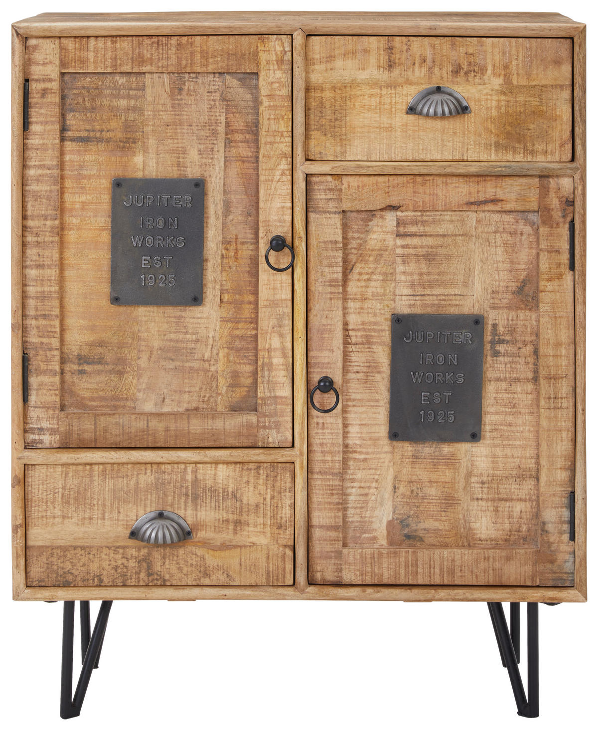 KOMMODE  in 80/100/40 cm  - Hellbraun/Schwarz, LIFESTYLE, Holz/Metall (80/100/40cm) - Landscape