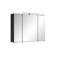 SPIEGELSCHRANK 80/64/20 cm  - Chromfarben/Graphitfarben, KONVENTIONELL, Glas/Holzwerkstoff (80/64/20cm) - Held