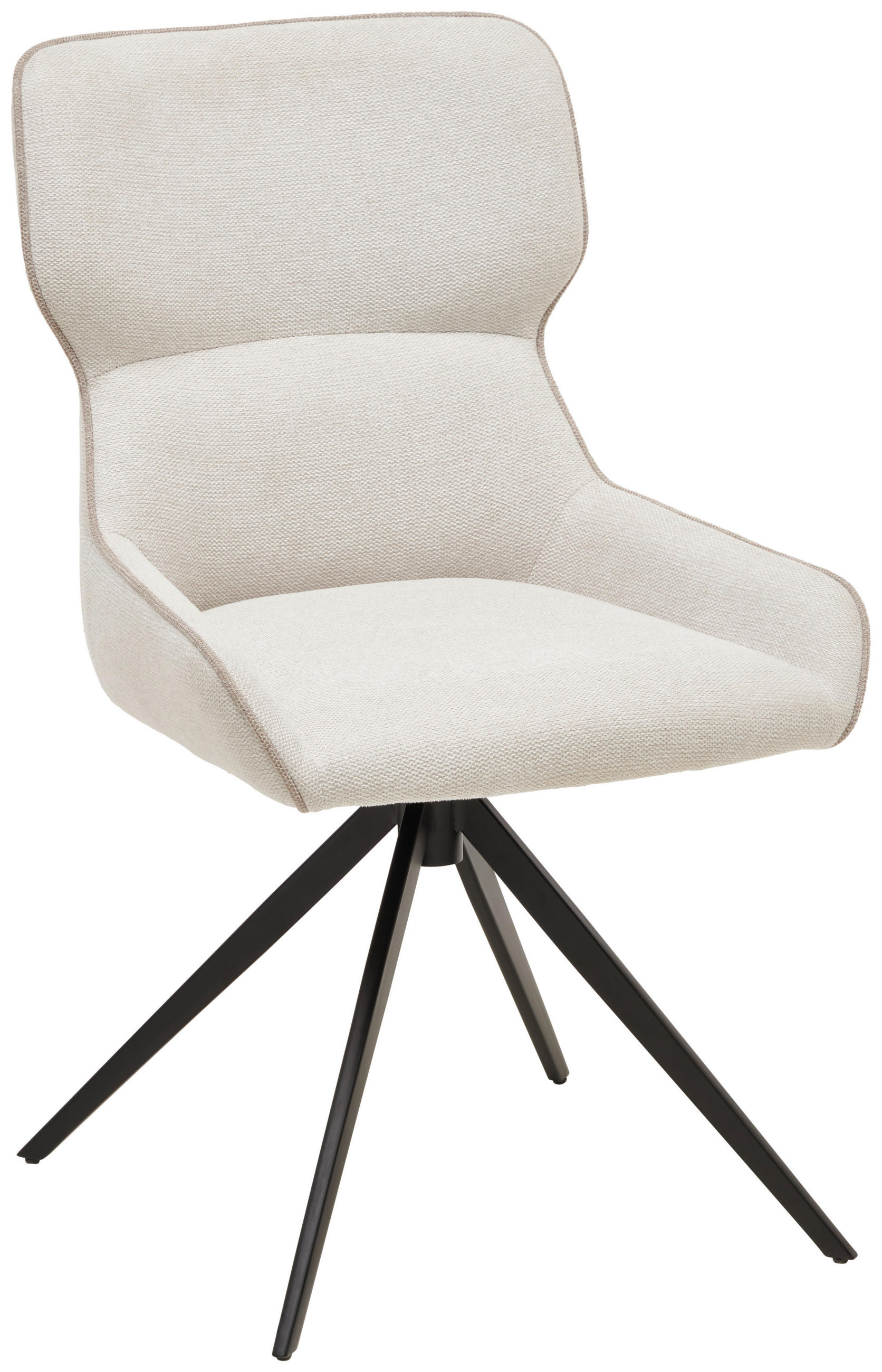 STUHL - Beige/Schwarz, MODERN, Textil/Metall (54/89/62,5cm) - Livetastic