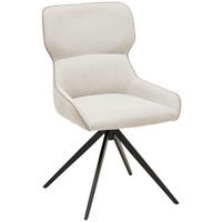 STUHL Eisen Webstoff  - Beige/Schwarz, Modern, Textil/Metall (54/89/62,5cm) - Livetastic